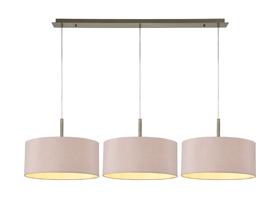 DK0579  Baymont 40cm Shade 3 Light Pendant Antique Brass, Taupe/Halo Gold